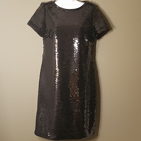 VINCE CAMUTO BLACK SEQUIN DRESS - Picture 3 of 5